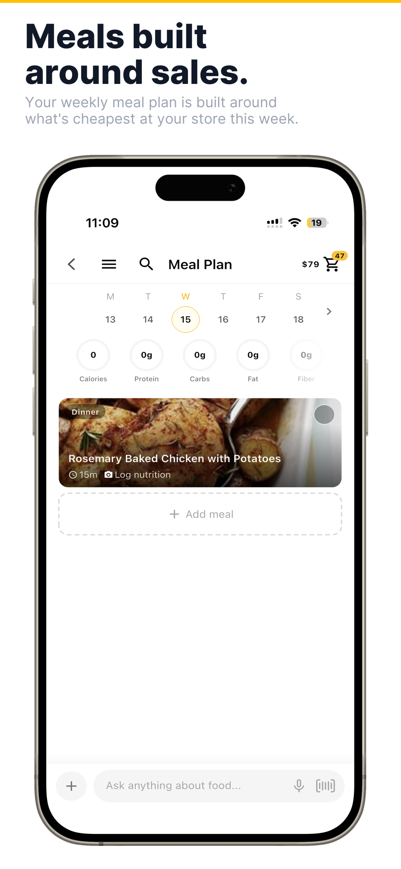 Meals built around sales — your weekly meal plan, based on what's cheapest at your store this week